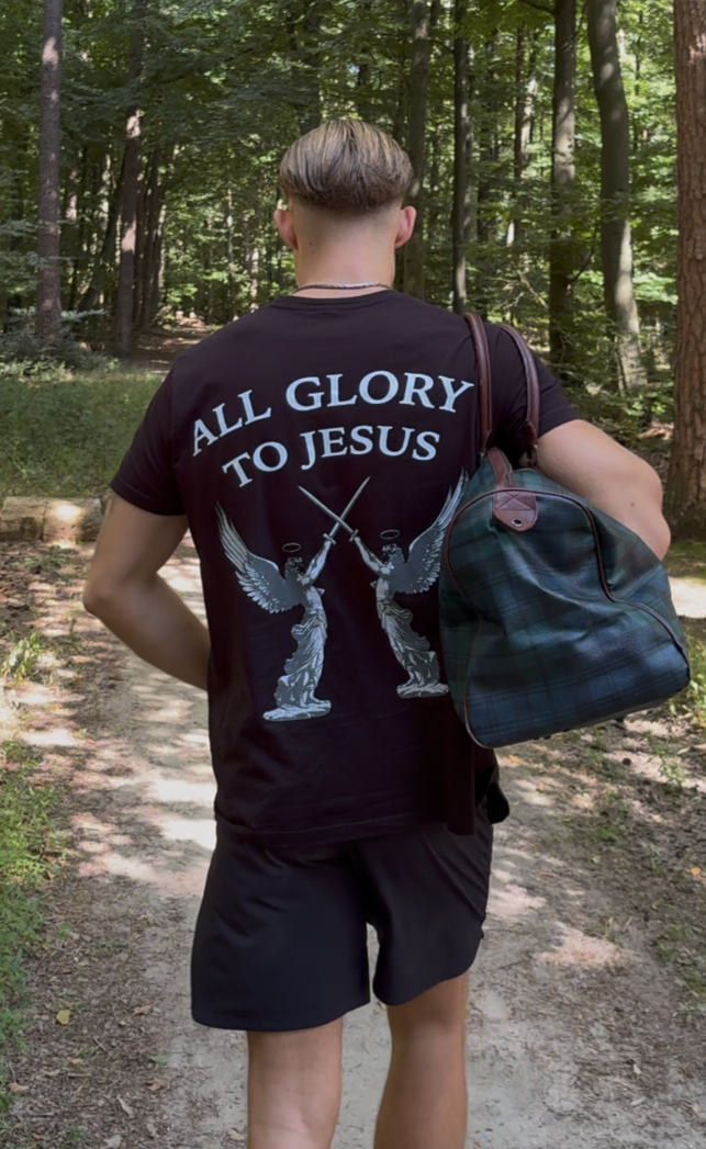 "ALL GLORY TO JESUS" T-SHIRT SCHWARZ